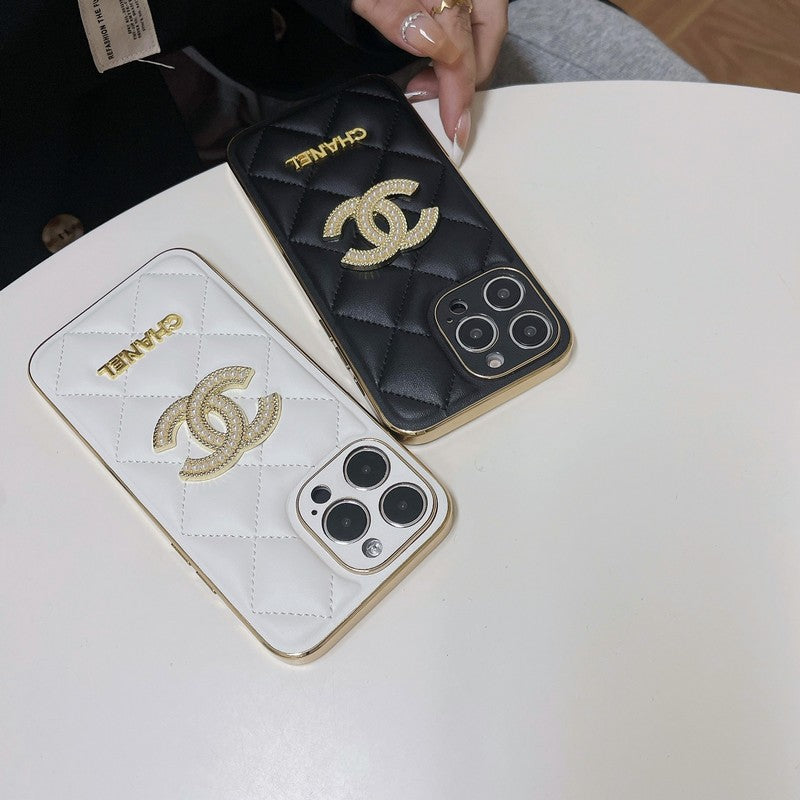 CC Black & White Leather iPhone Case mysite