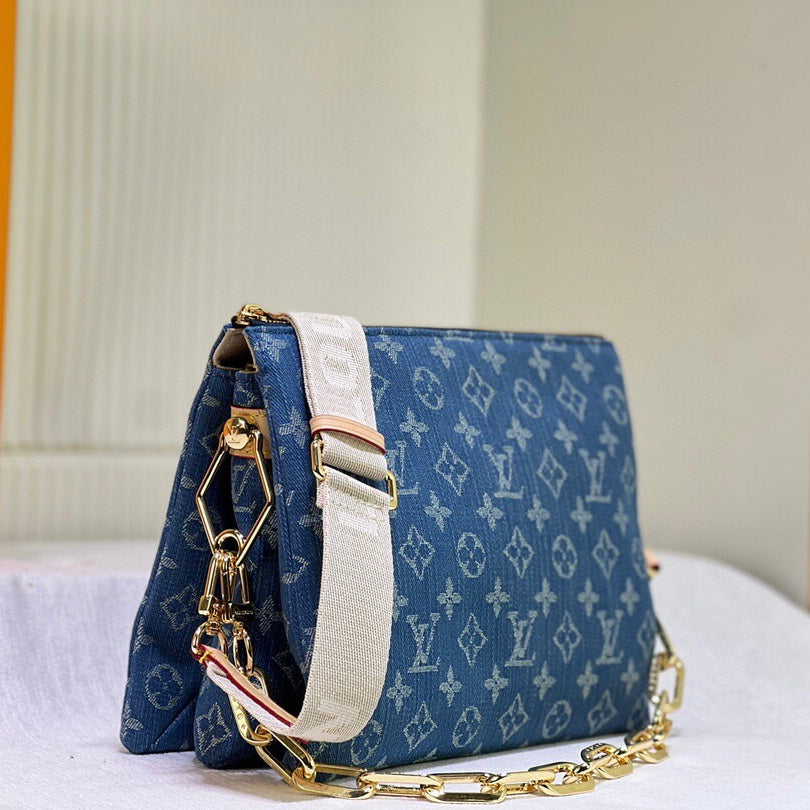 Blue Embroidery Design Bag