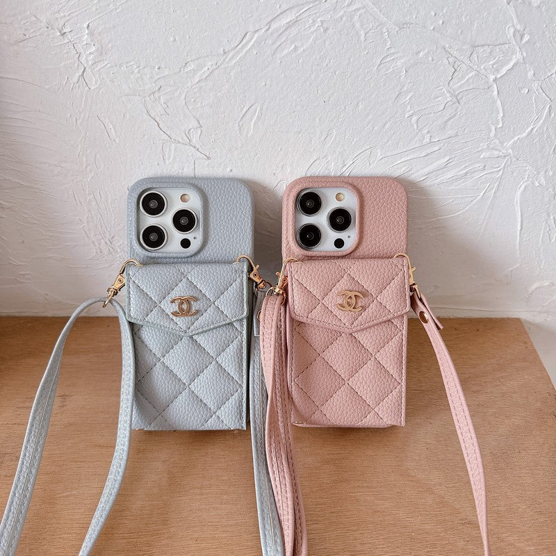 CC Card Bag Color Leather Chain iPhone Case mysite
