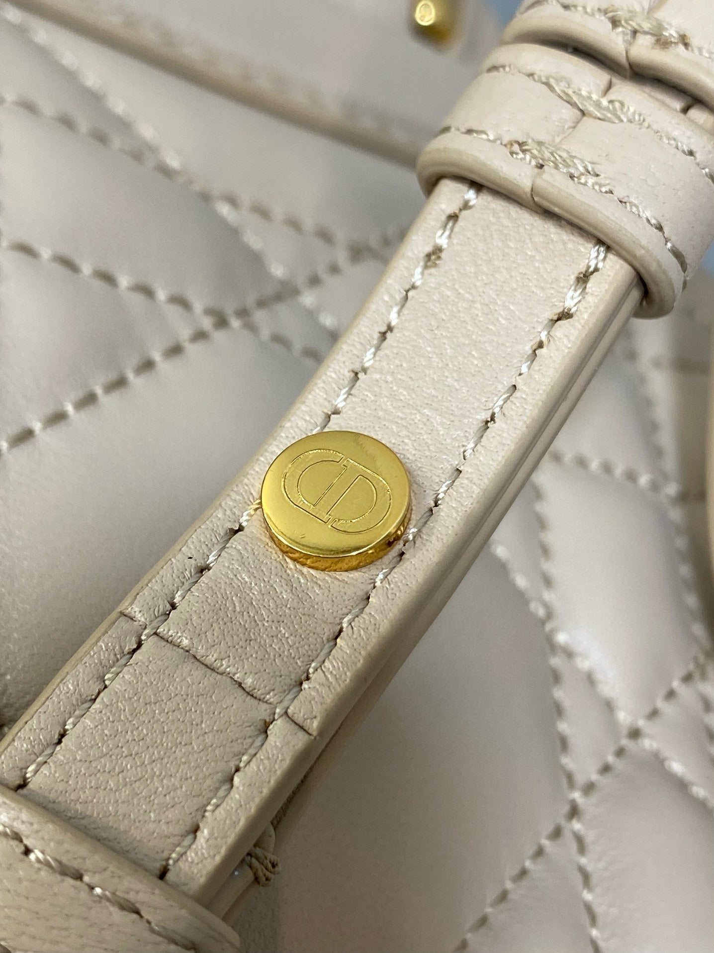 Small CD Caro Blackpack 18cm Powder Beige Macrocannage Lambskin mysite