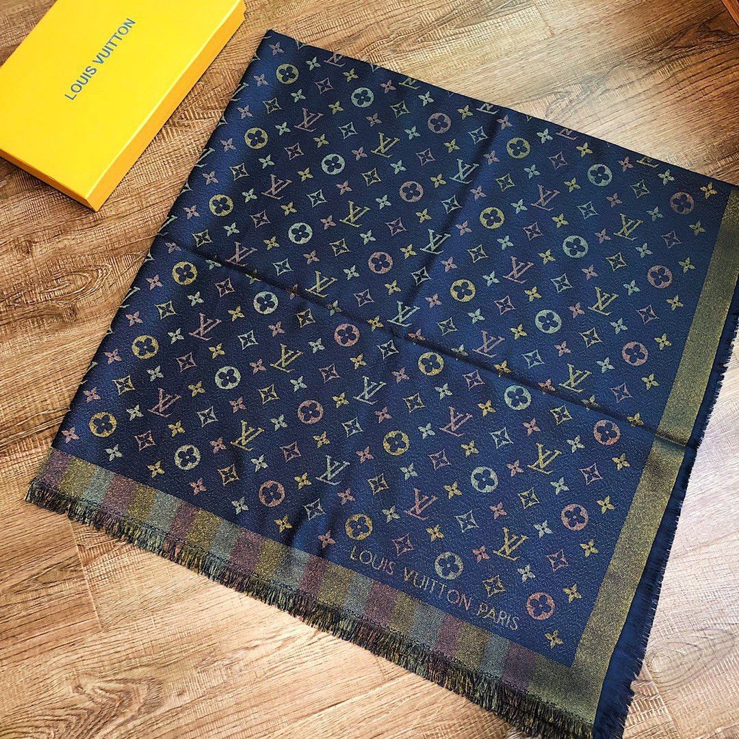 Classic printed silk and wool scarf mysite