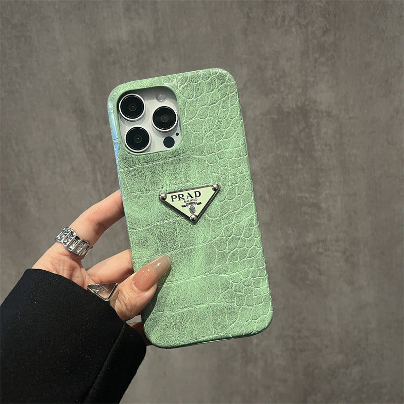 PRADA GREEN CROCO EMBOSSED LEATHER CASE mysite