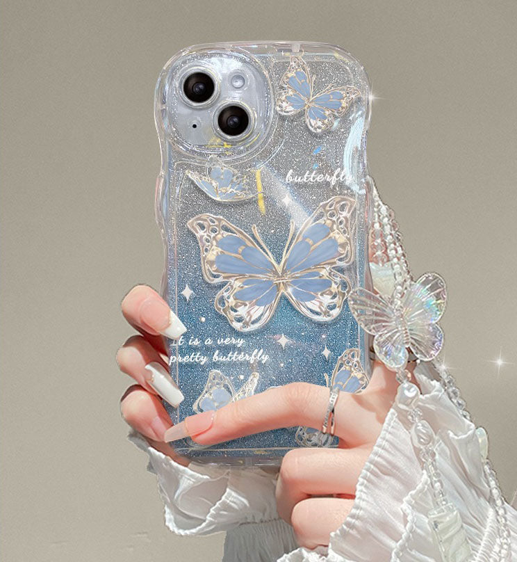 Quicksand Butterfly With Wristband For iPhone Case