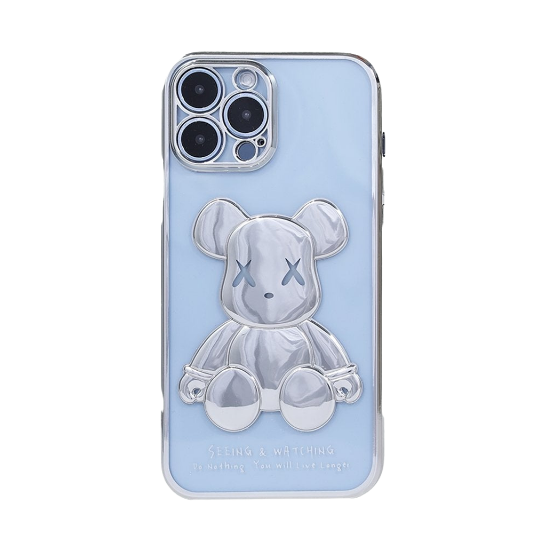 Silver Reflective Bear Transparent iPhone Case mysite