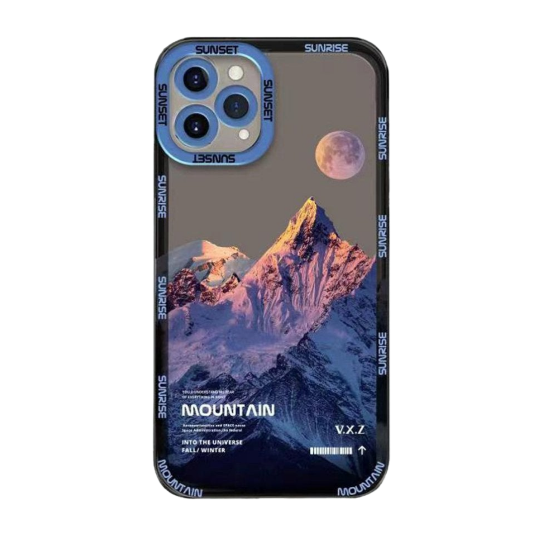 Blue Snowy Mountain Moon iPhone Case mysite