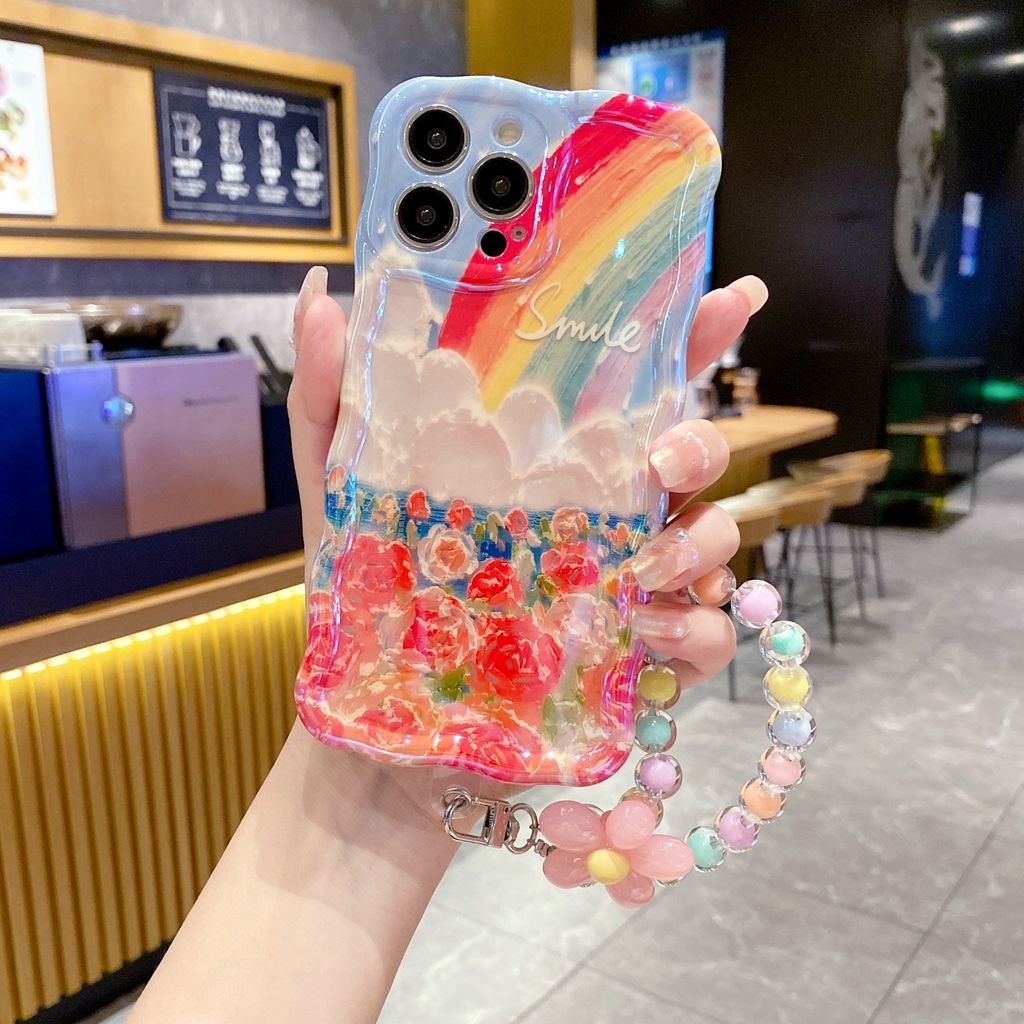 Rainbow Cloud Flower With Wristband For iPhone Case mysite