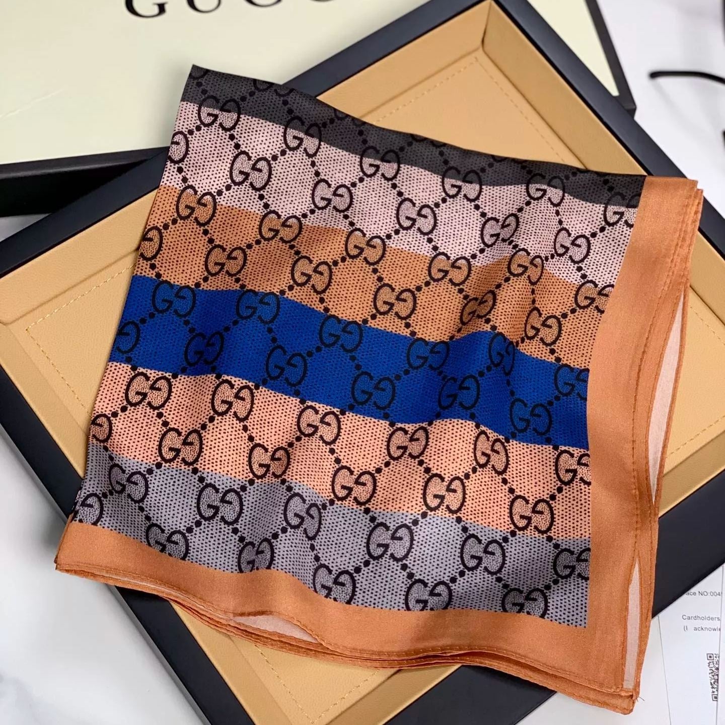 Multicolor Monogram Letter Square Scarf mysite