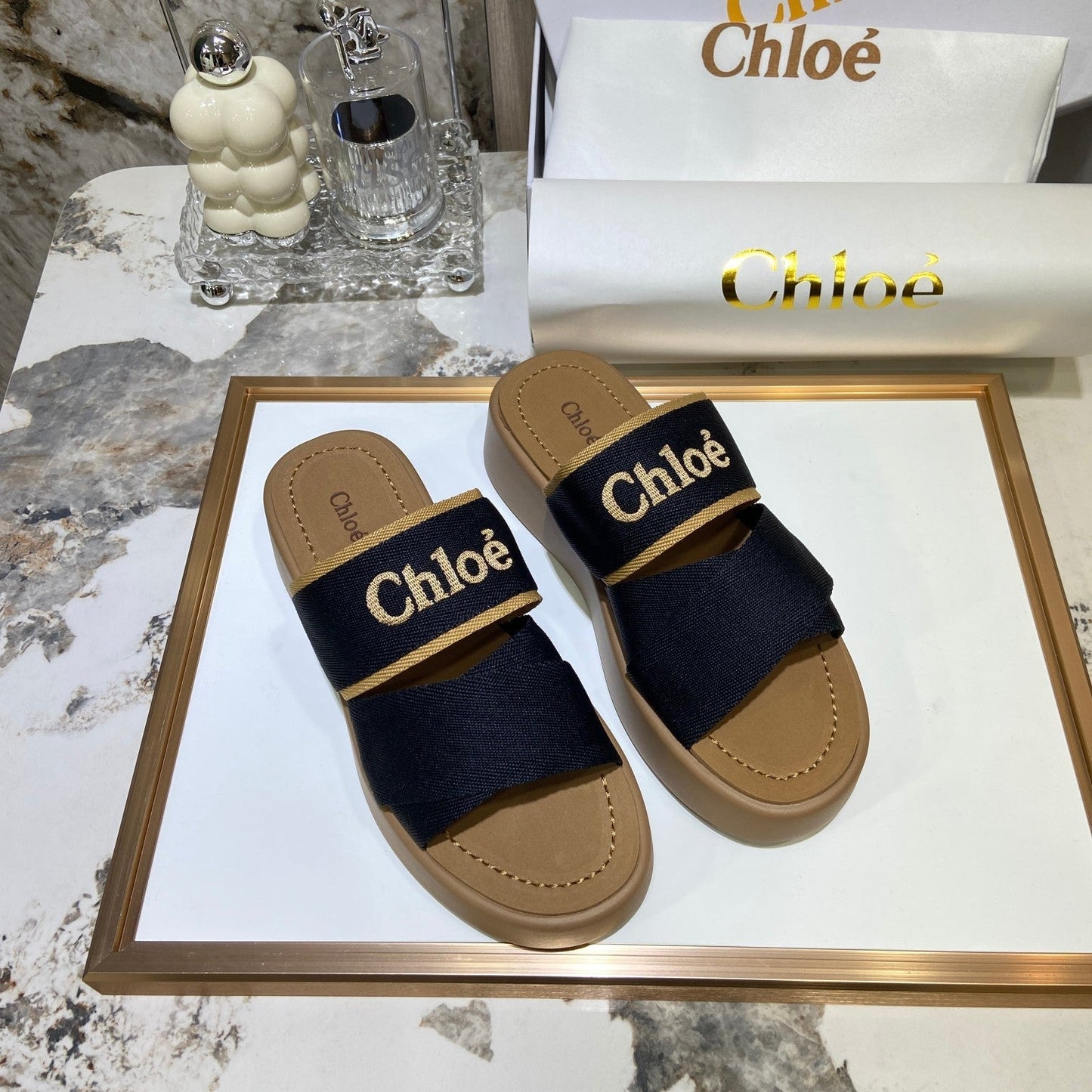 Embroidery Woven Belt Thick Bottom Sandals mysite
