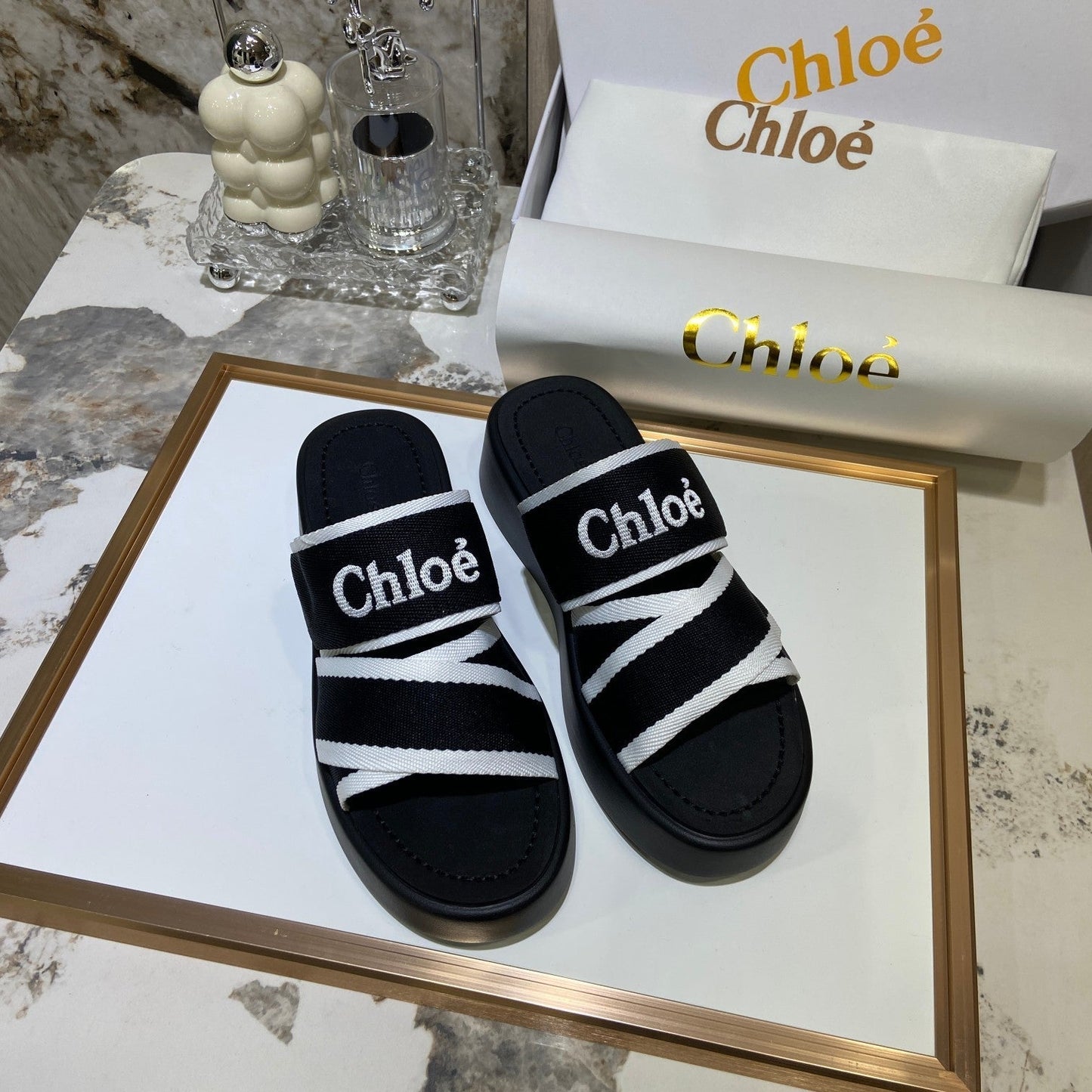 Embroidery Woven Belt Thick Bottom Sandals mysite