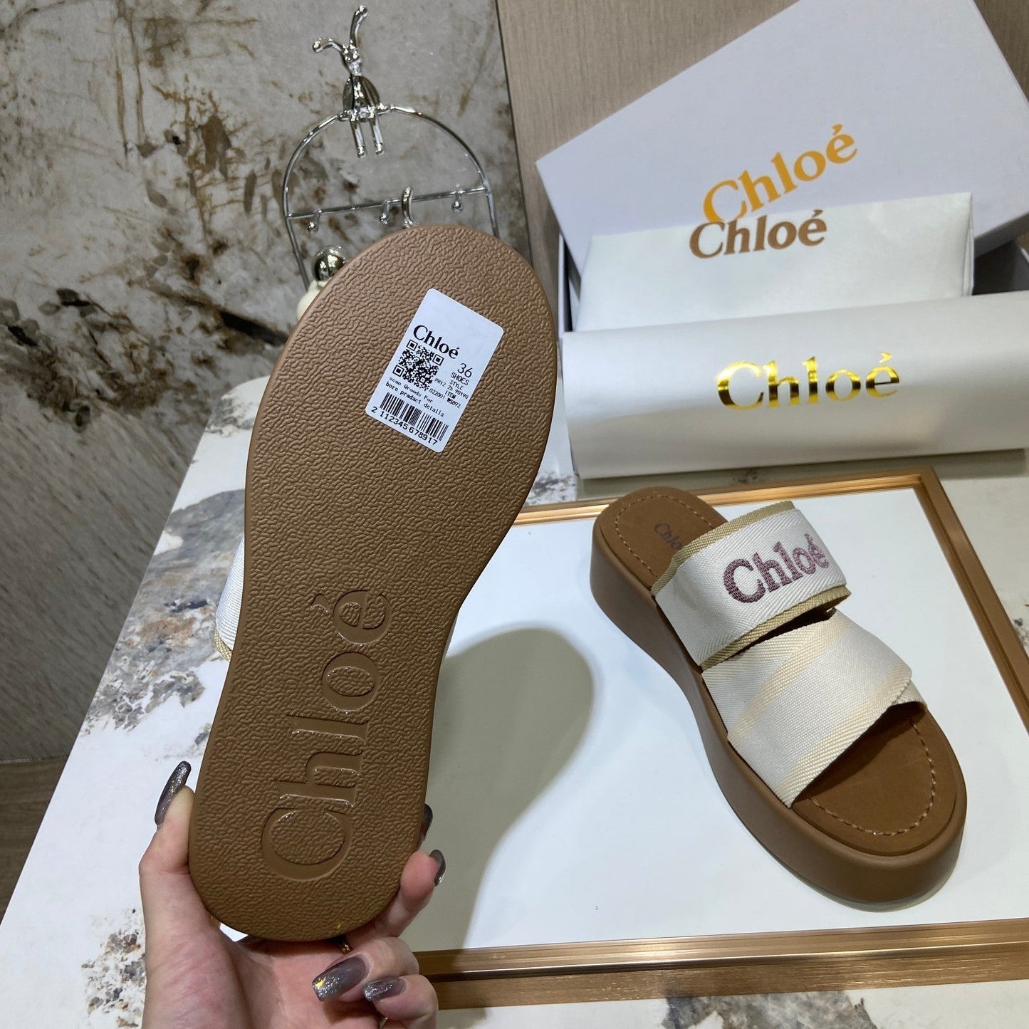 Embroidery Woven Belt Thick Bottom Sandals mysite