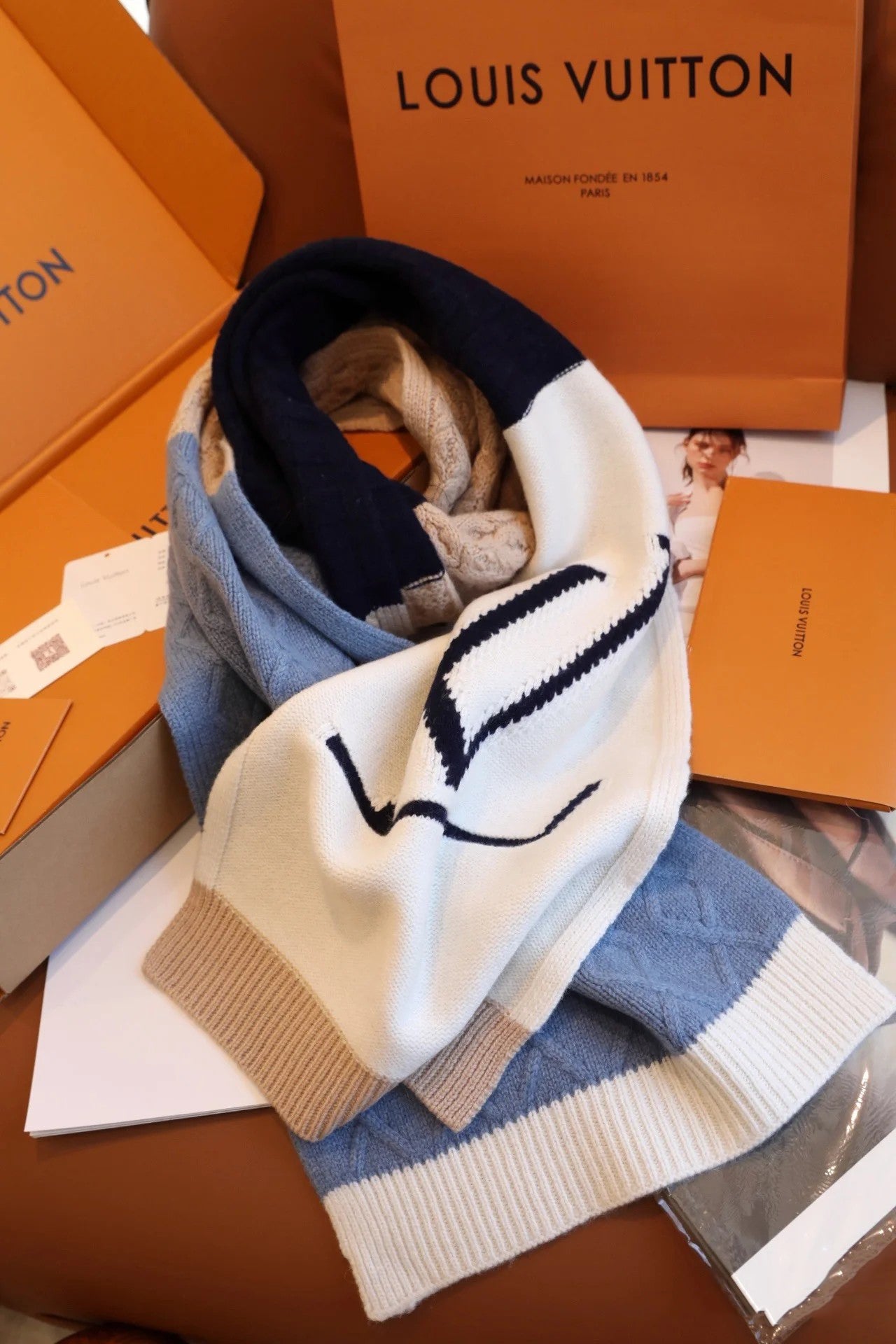 Soft Jacquard Knit Cashmere Scarf mysite