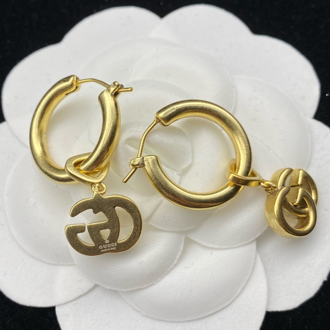 Double G Drop Hoop Earrings mysite