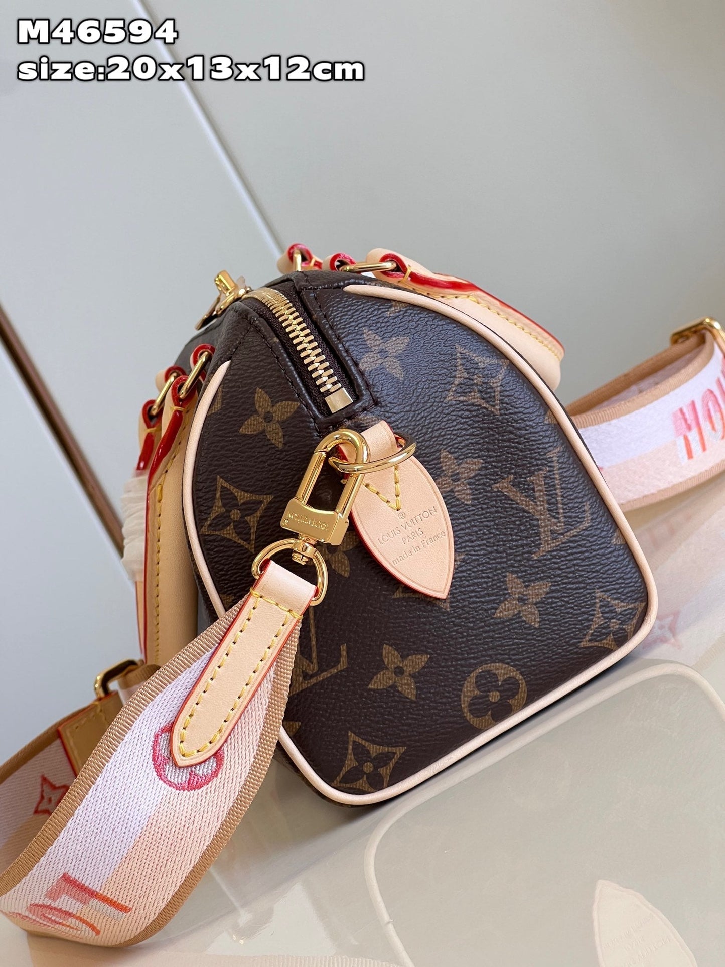 Louis Vuitton Speedy Bandouli¨¨re 20 Monogram Pink Strap - 20.5 x 13.5 x 12.0 cm mysite