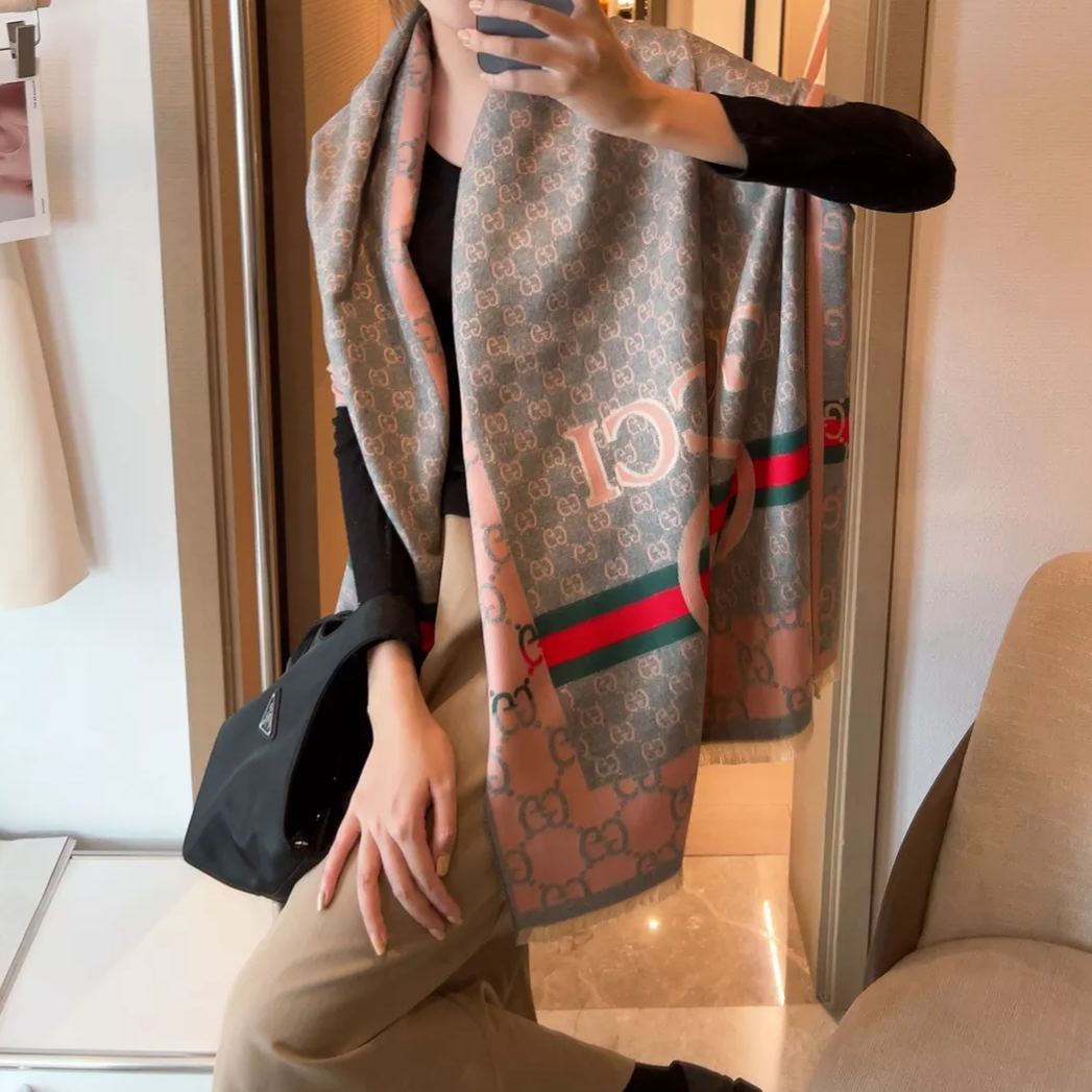 Color Block Logo Jacquard Cashmere Scarf mysite