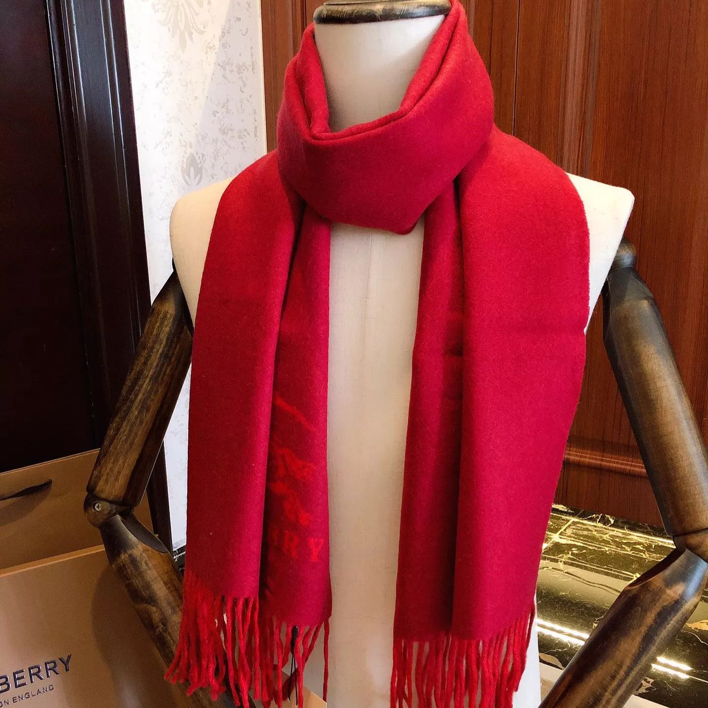 Simple Solid Monogram Fringed Wool Scarf mysite