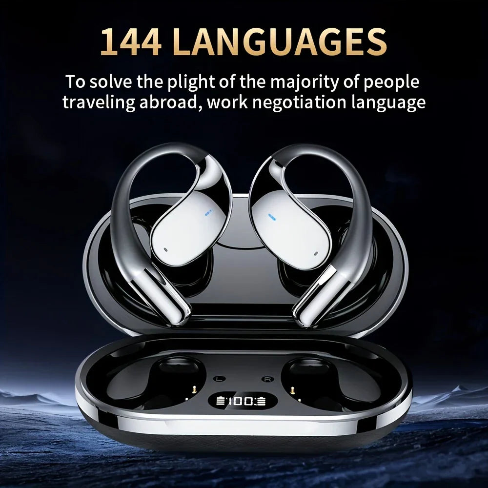 Menzluio Ai Translation Headset, Bone Conducting Wireless Headset CERITA L