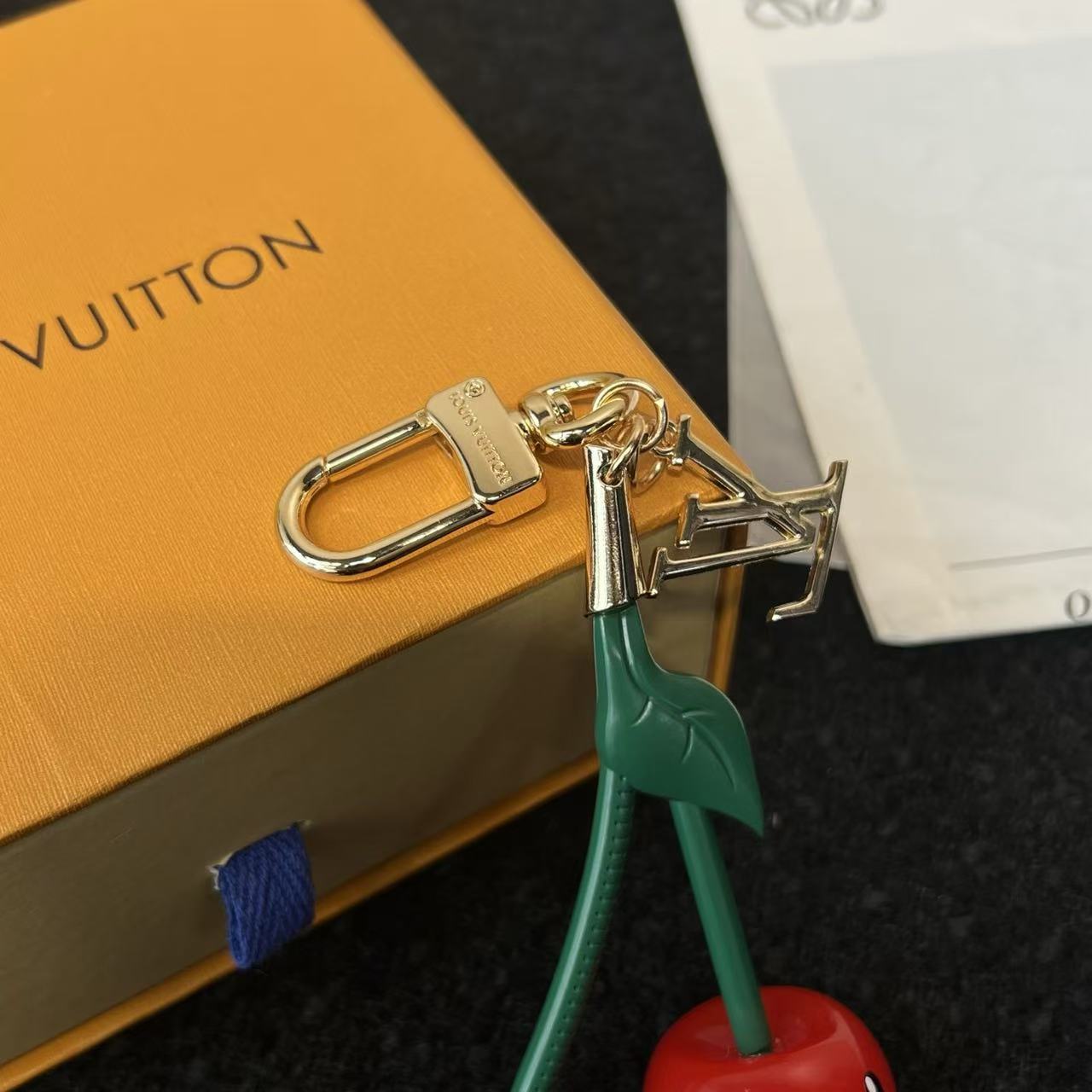 LVxTM M02476 Cherry Bag Charm Cerise Plexiglass GHW mysite