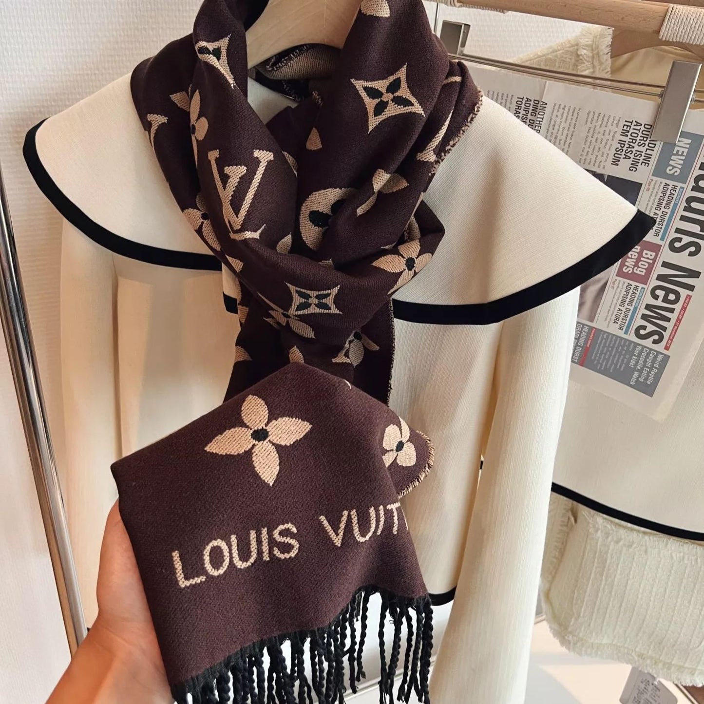 Wild At Heart Series Monogram Fringe Scarf Shawl mysite