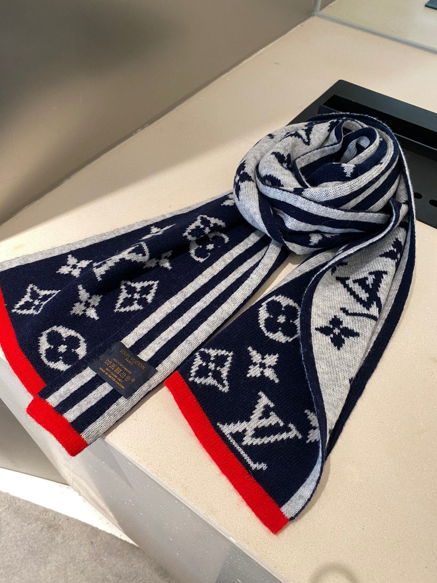 4 Colorblock Monogram Knitted Scarf mysite
