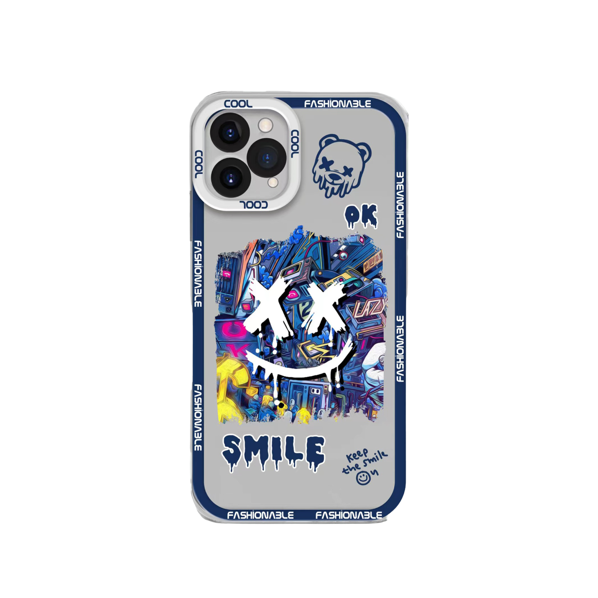 Blue Smile X Bear iPhone Case mysite