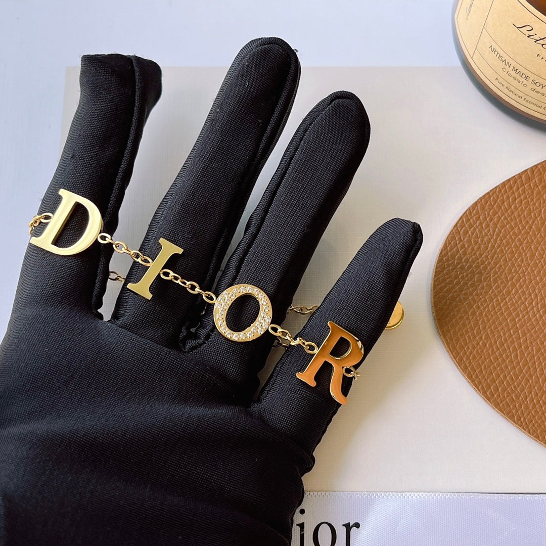 Letter rhinestone bracelet mysite