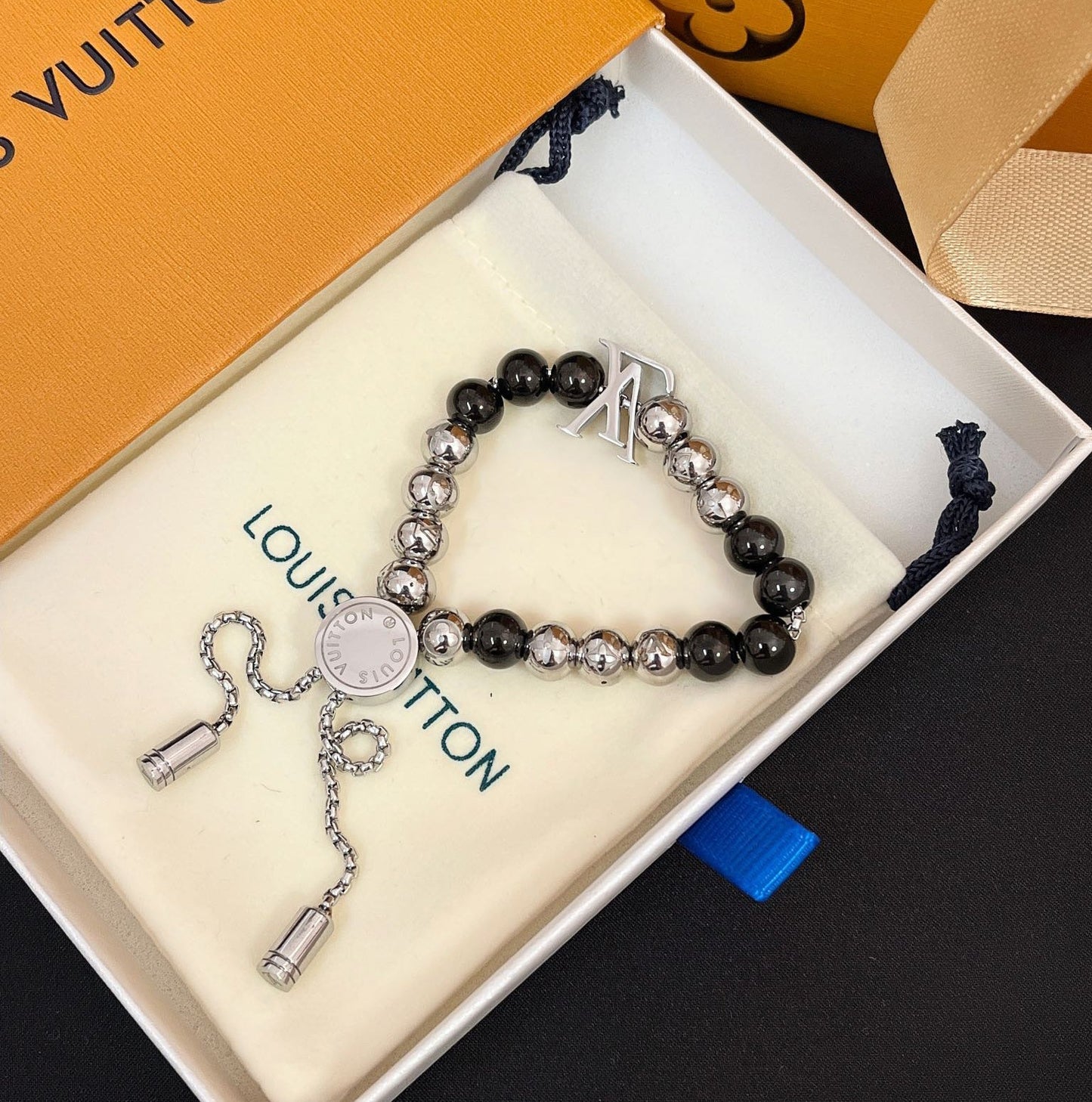 Steel bead drawstring bracelet mysite