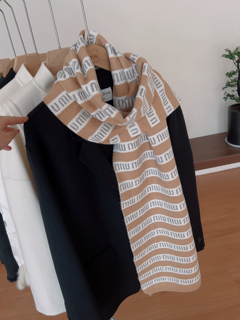 Striped 100% cashmere scarf mysite