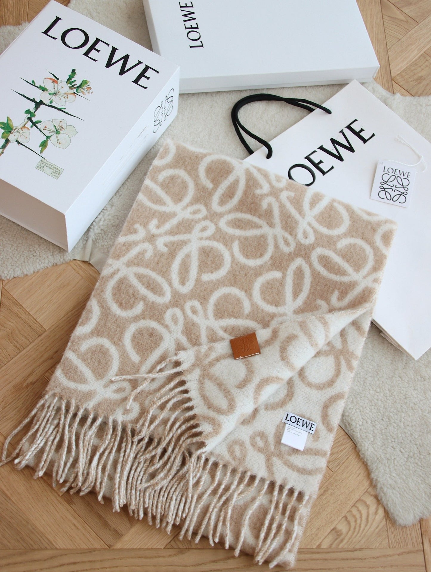 Printed wool and mohair scarf mysite