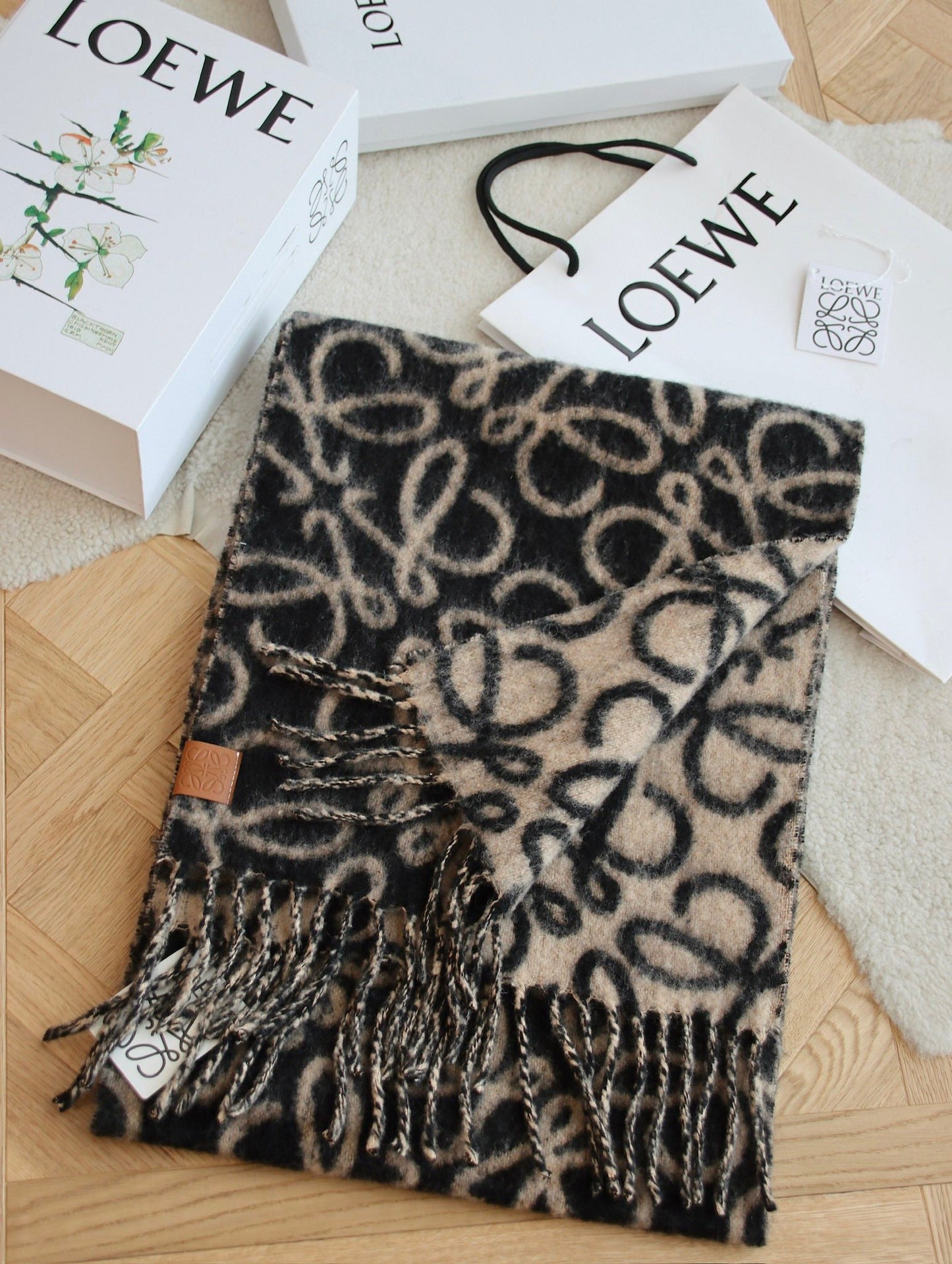 Printed wool and mohair scarf mysite