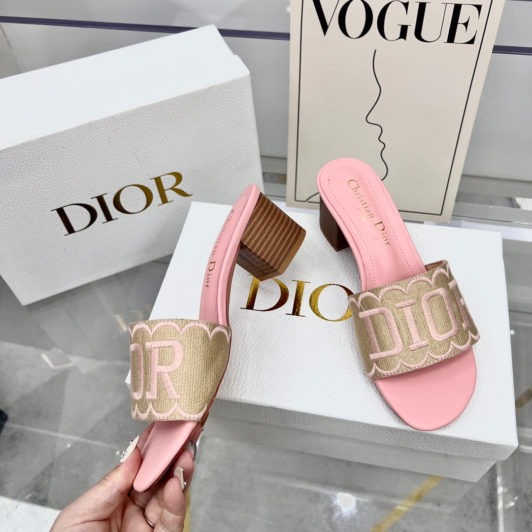 Straw Embroidery Heeled Sandals mysite