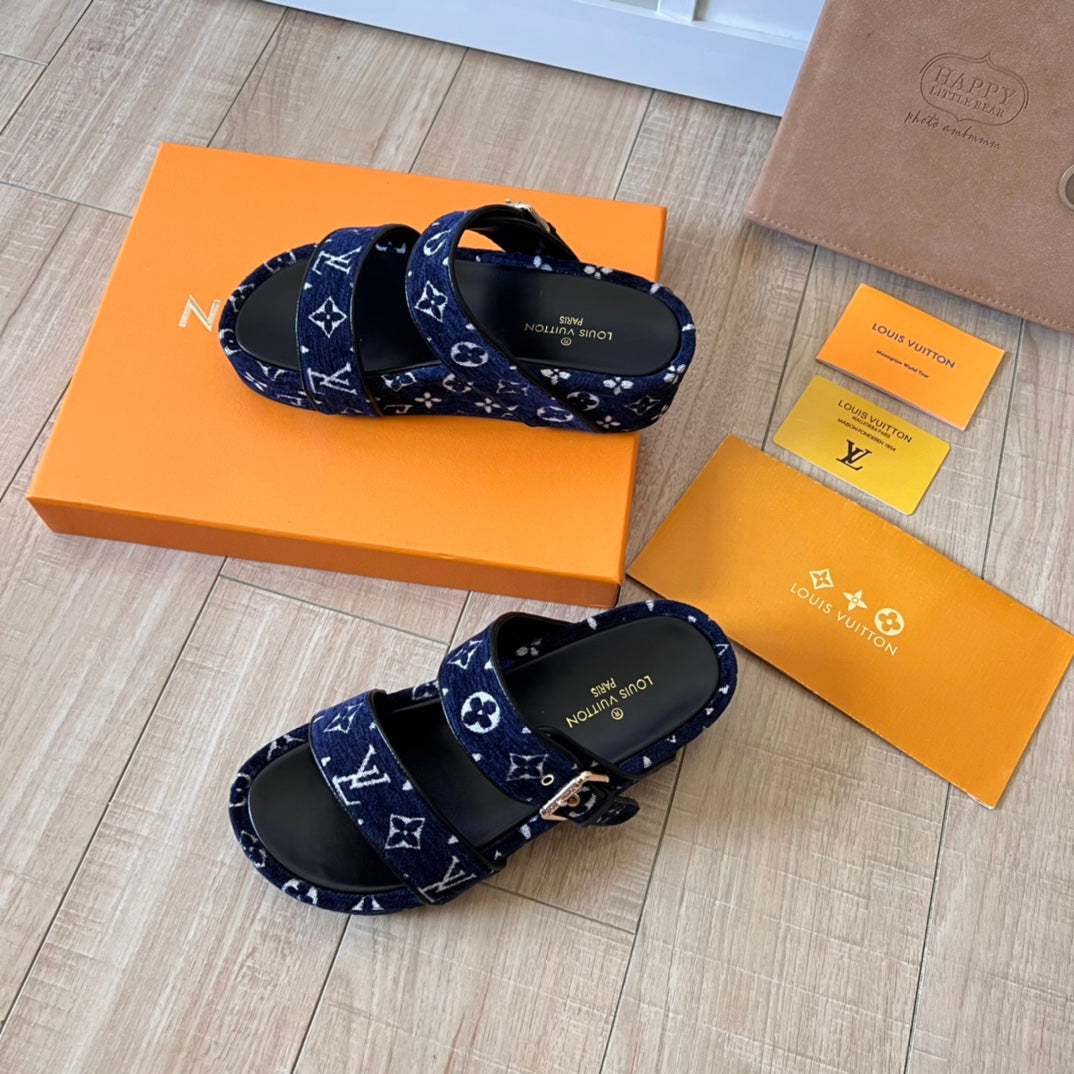 Suede Monogram Thick-Soled Slippers mysite