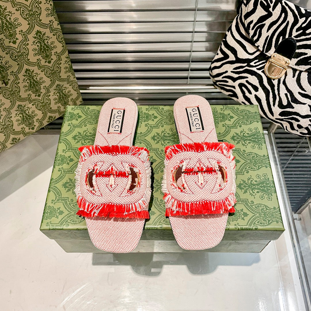 Tassel Hollow G Flat Slippers mysite