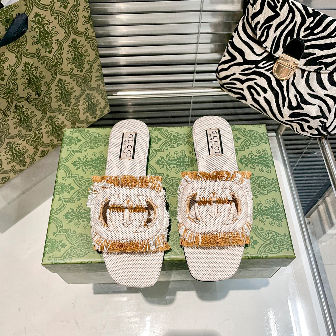 Tassel Hollow G Flat Slippers mysite