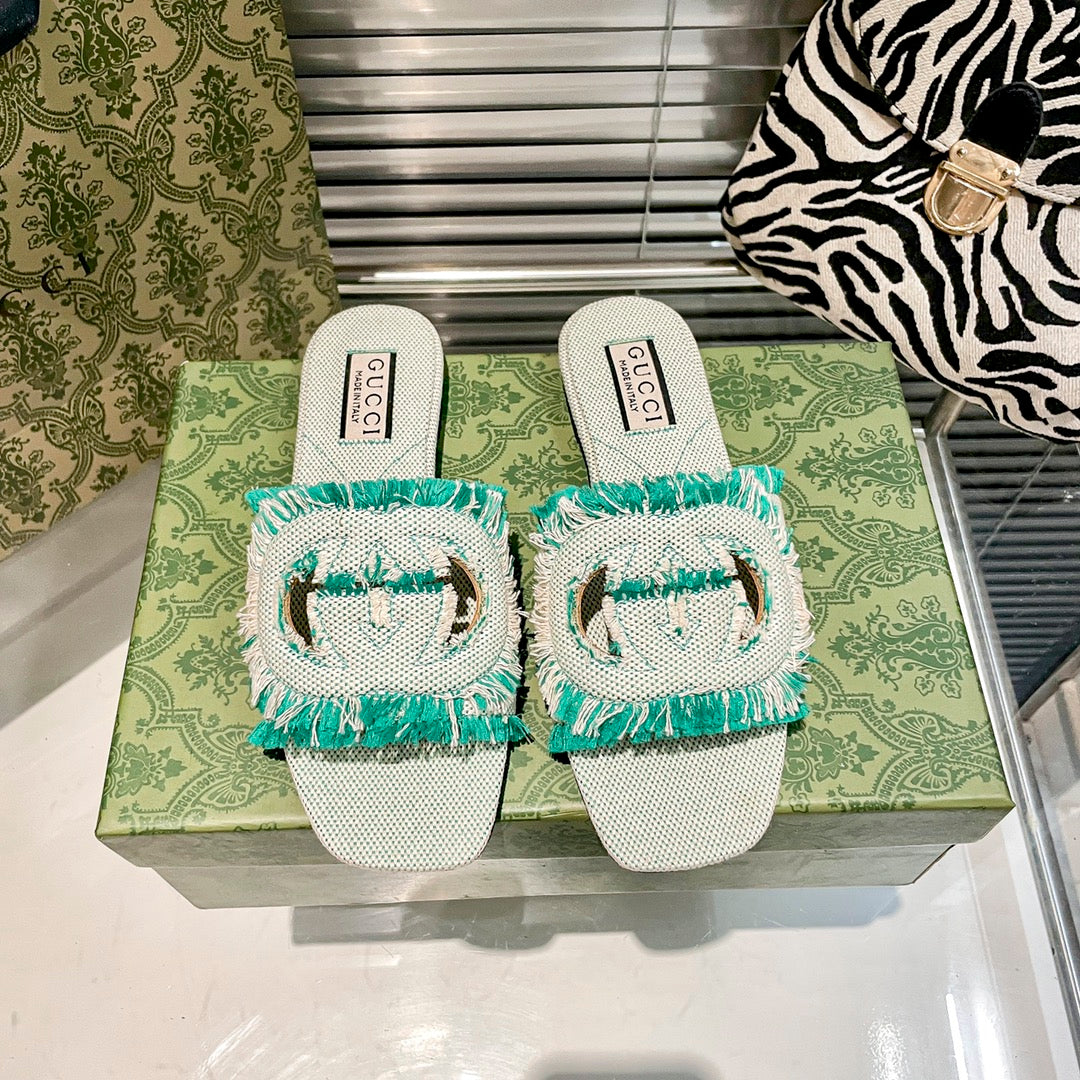 Tassel Hollow G Flat Slippers mysite