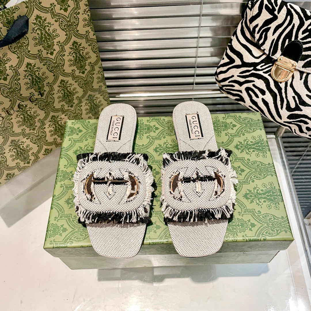 Tassel Hollow G Flat Slippers mysite