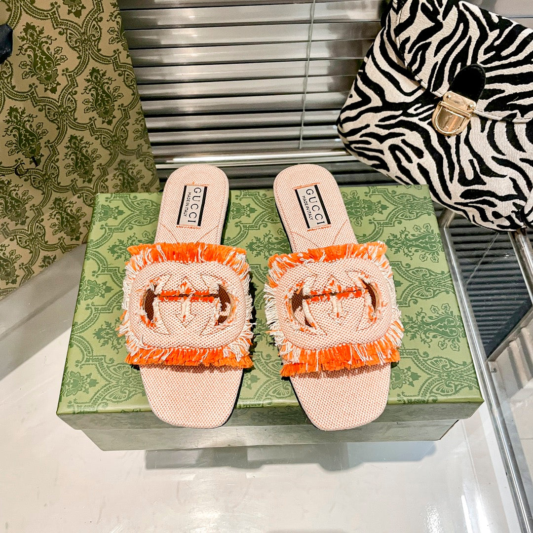 Tassel Hollow G Flat Slippers mysite