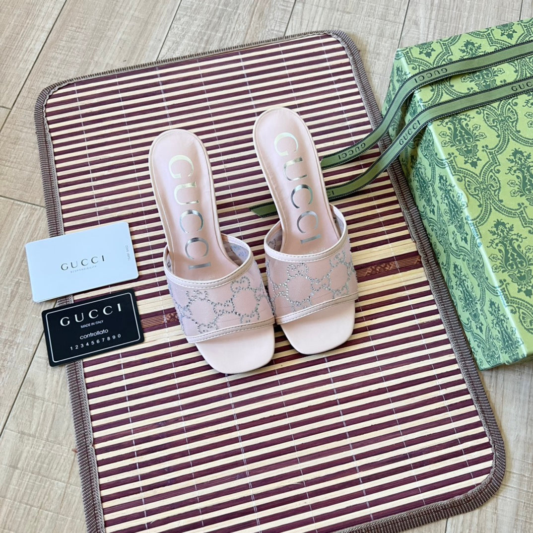 Rhinestone Mesh High-Heeled Sandals mysite