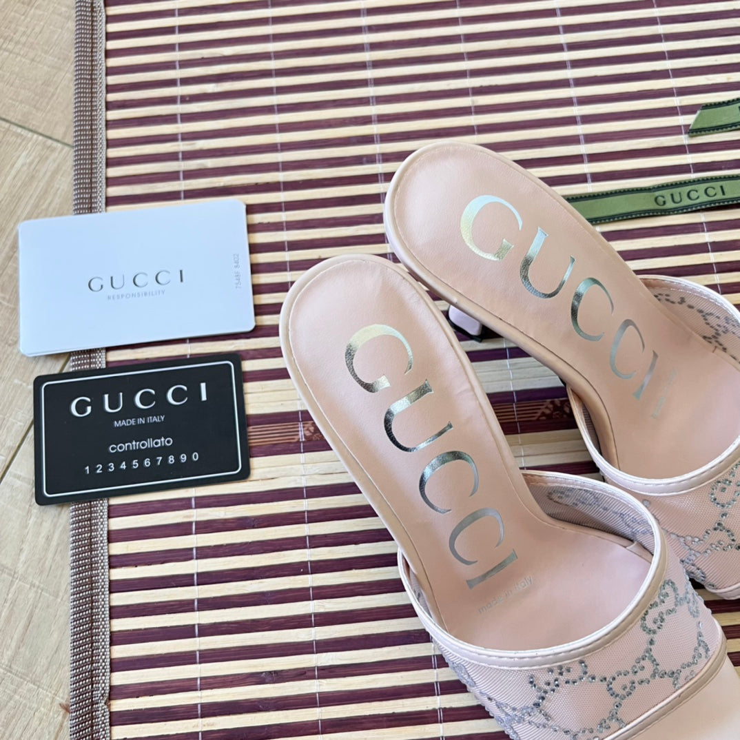 Rhinestone Mesh High-Heeled Sandals mysite