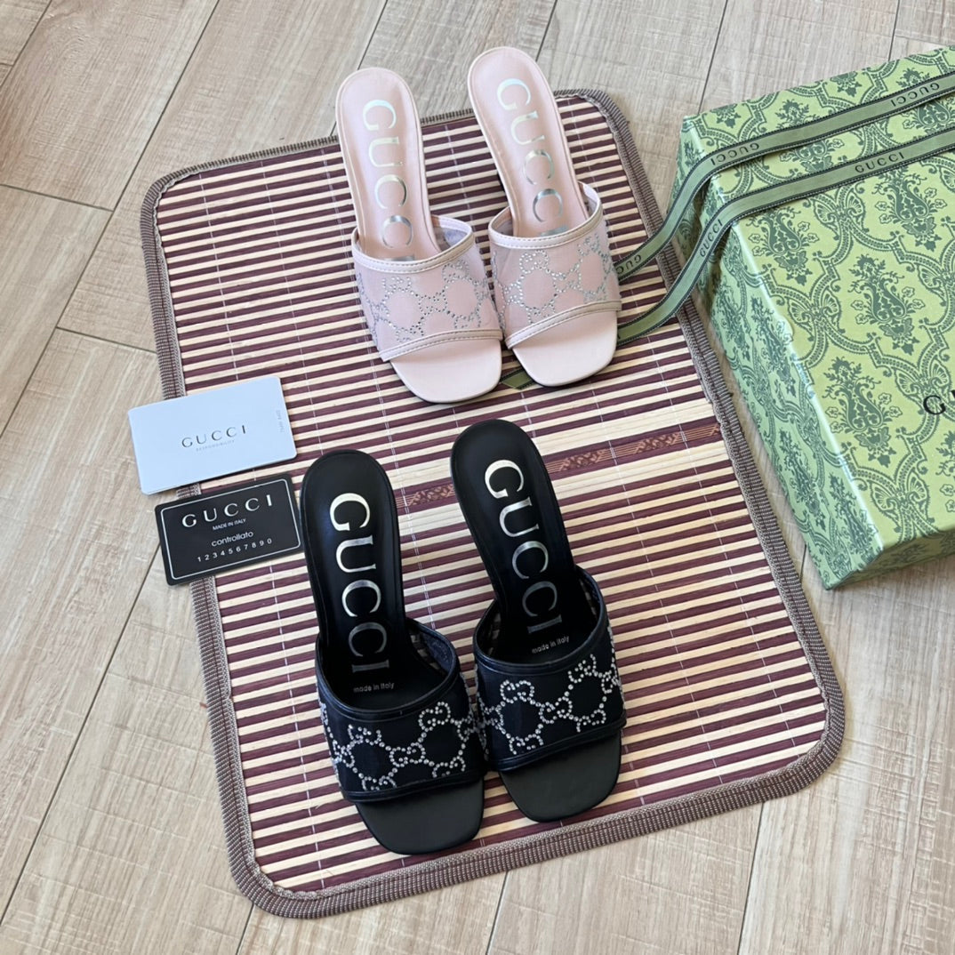 Rhinestone Mesh High-Heeled Sandals mysite