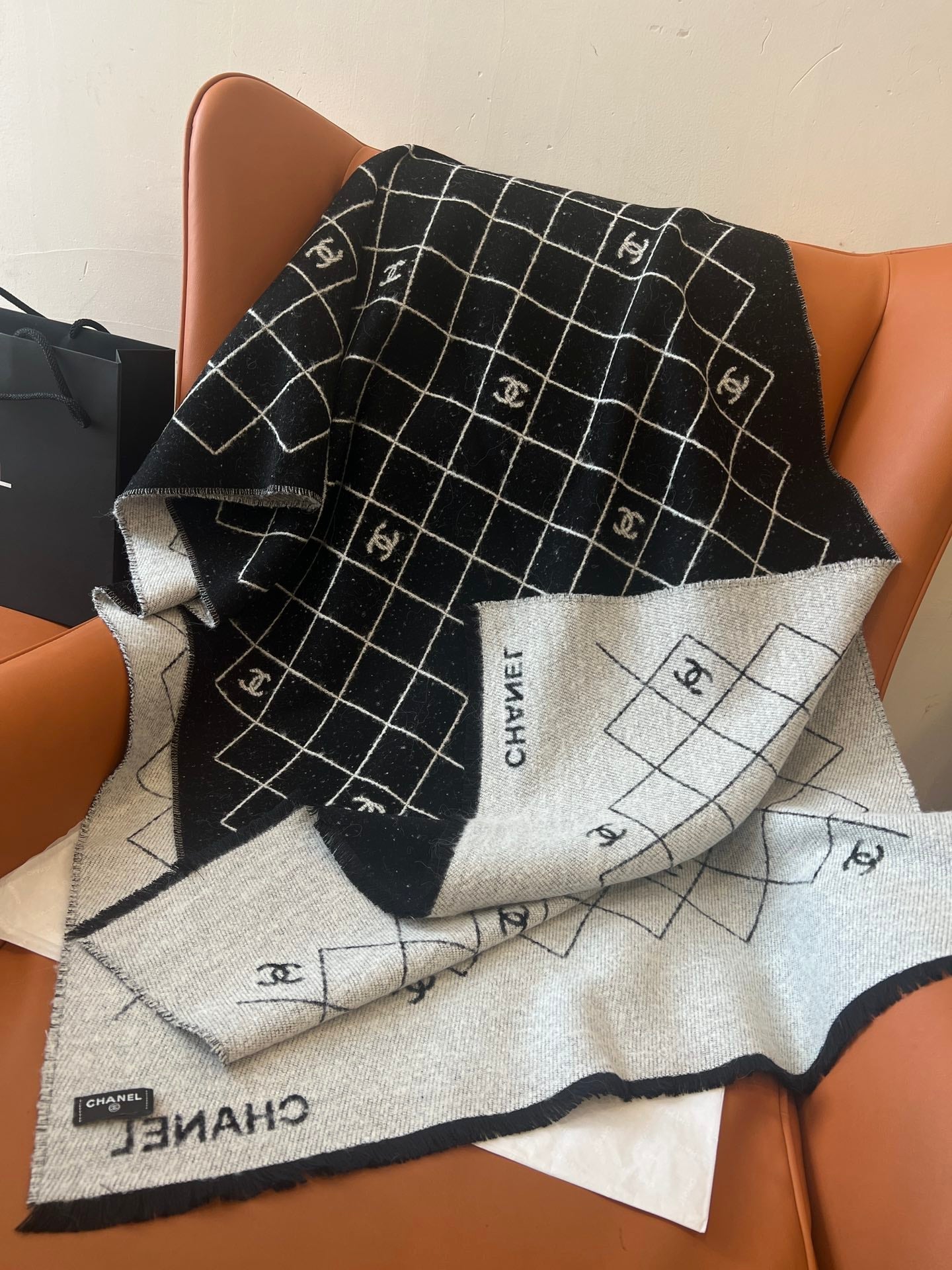 Classic diamond pattern jacquard scarf mysite