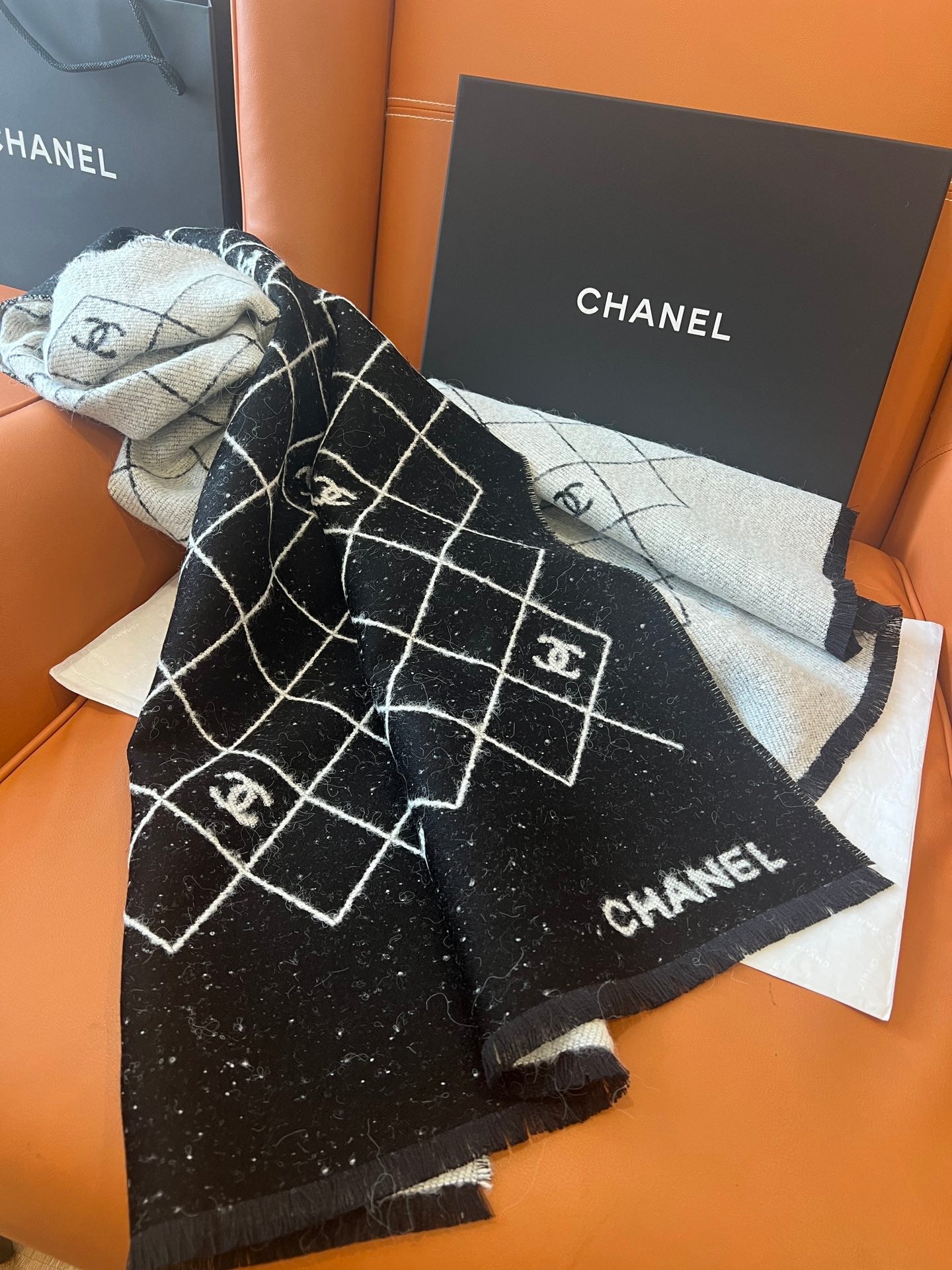 Classic diamond pattern jacquard scarf mysite