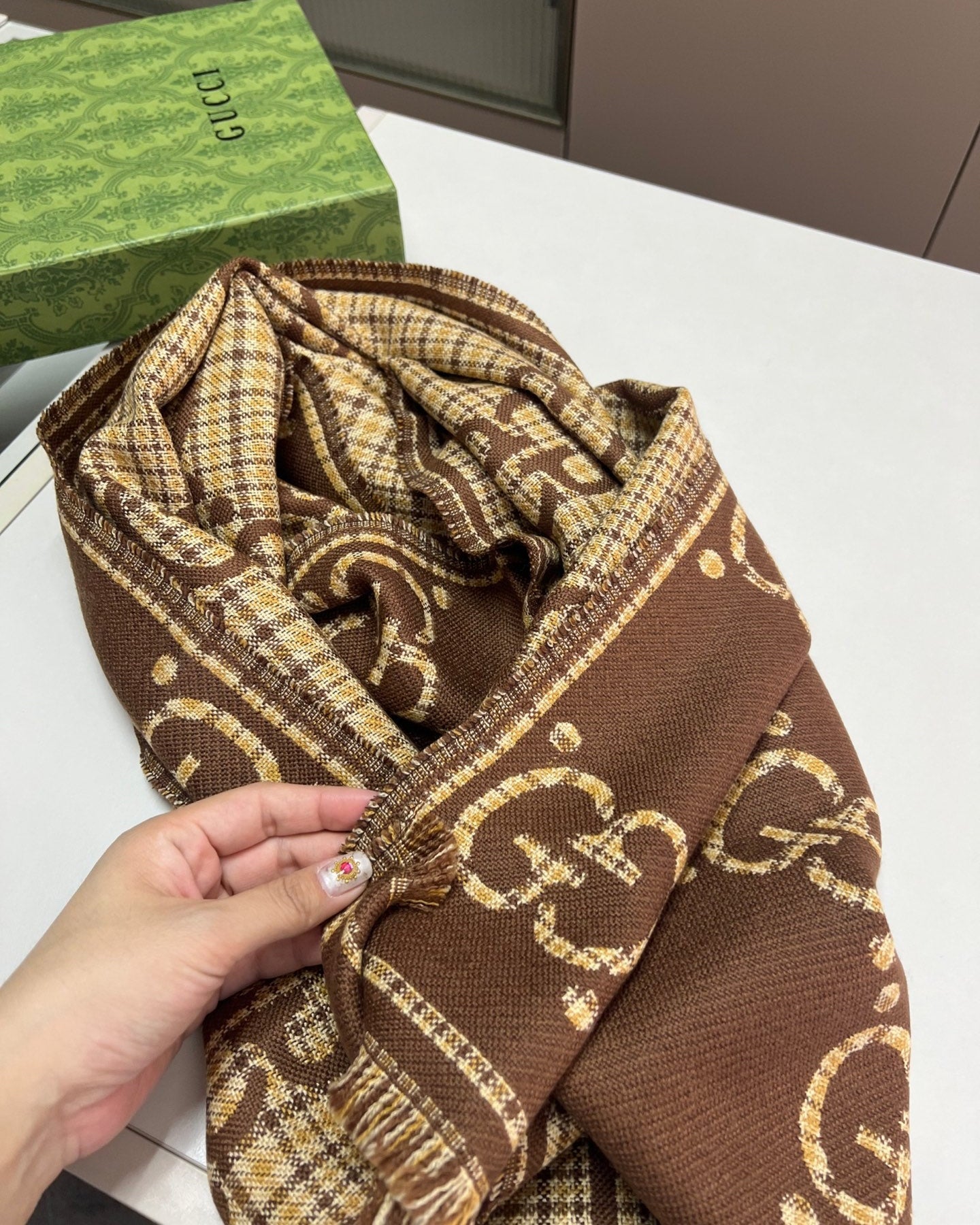 Stylish vintage plaid print scarf mysite