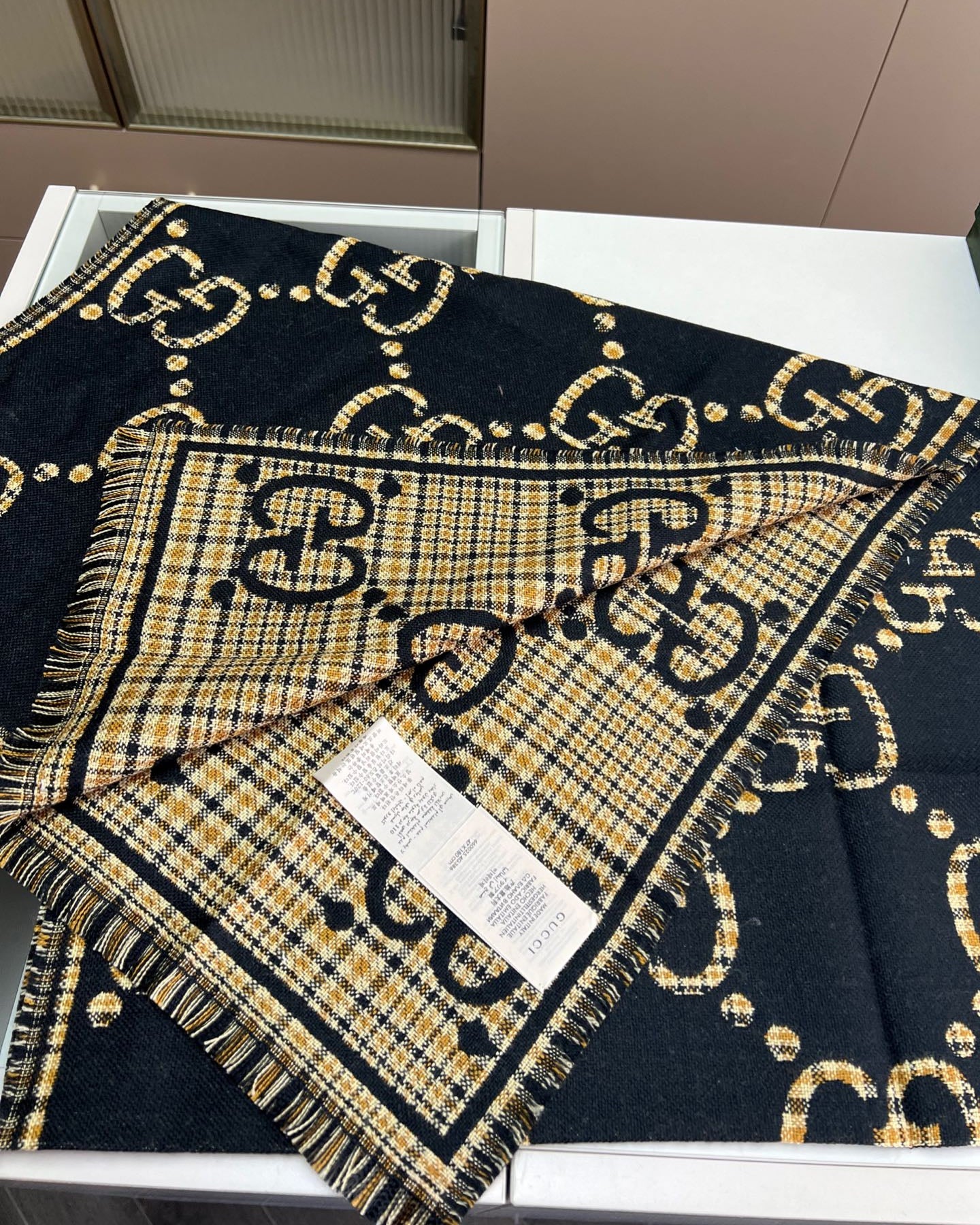 Stylish vintage plaid print scarf mysite