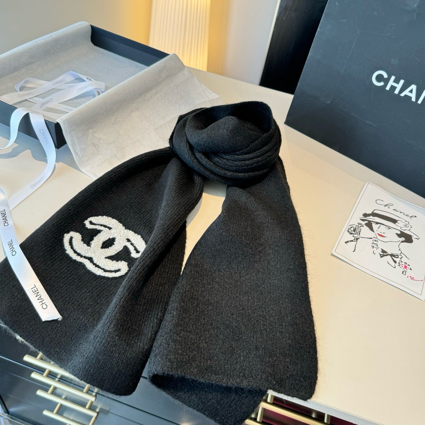 3-Color Cashmere Knit Scarf mysite