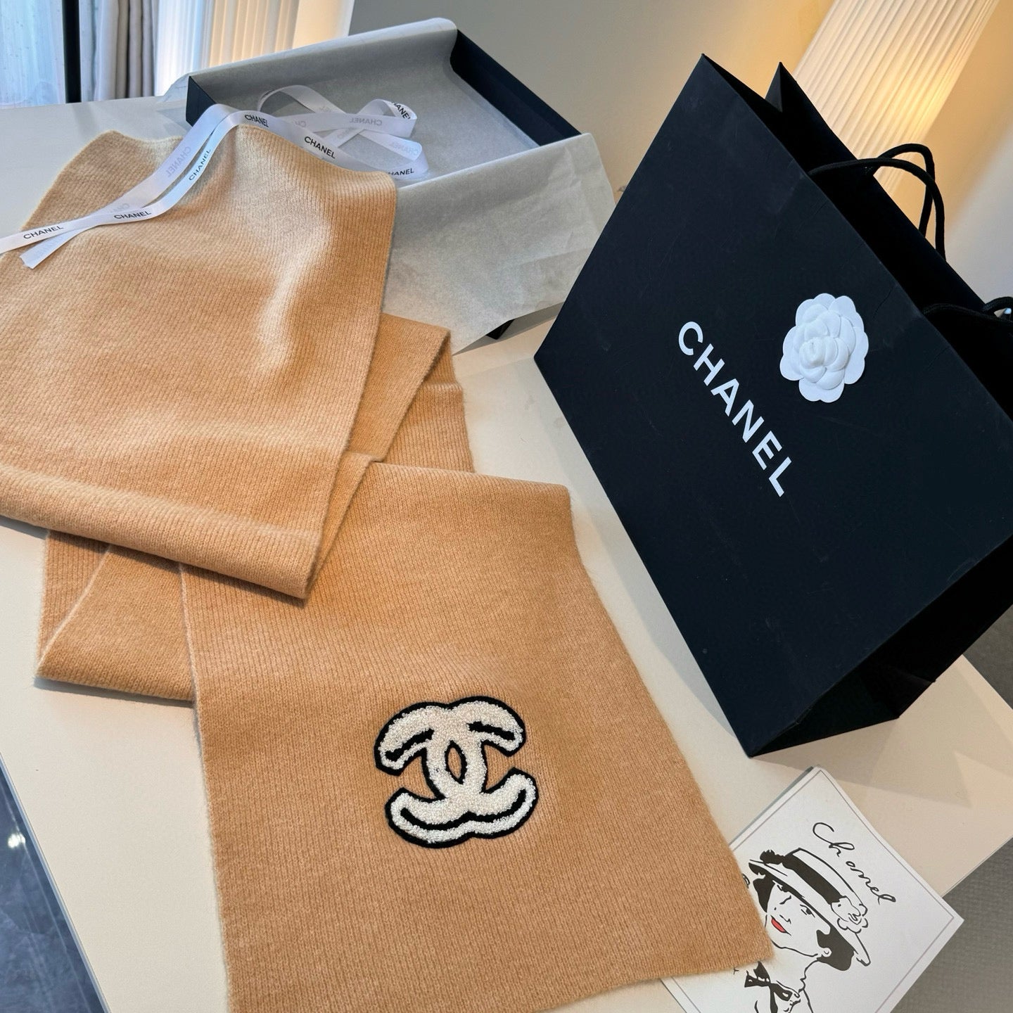 3-Color Cashmere Knit Scarf mysite