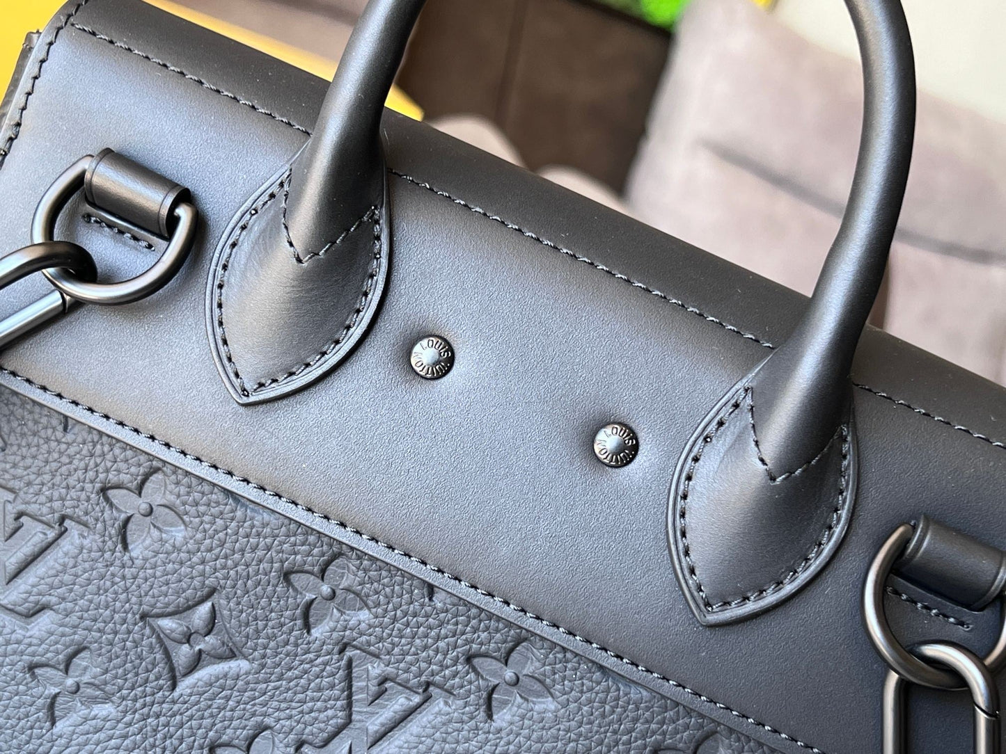 LV Steamer PM Bag 25cm Black Taurillon Monogram Leather mysite