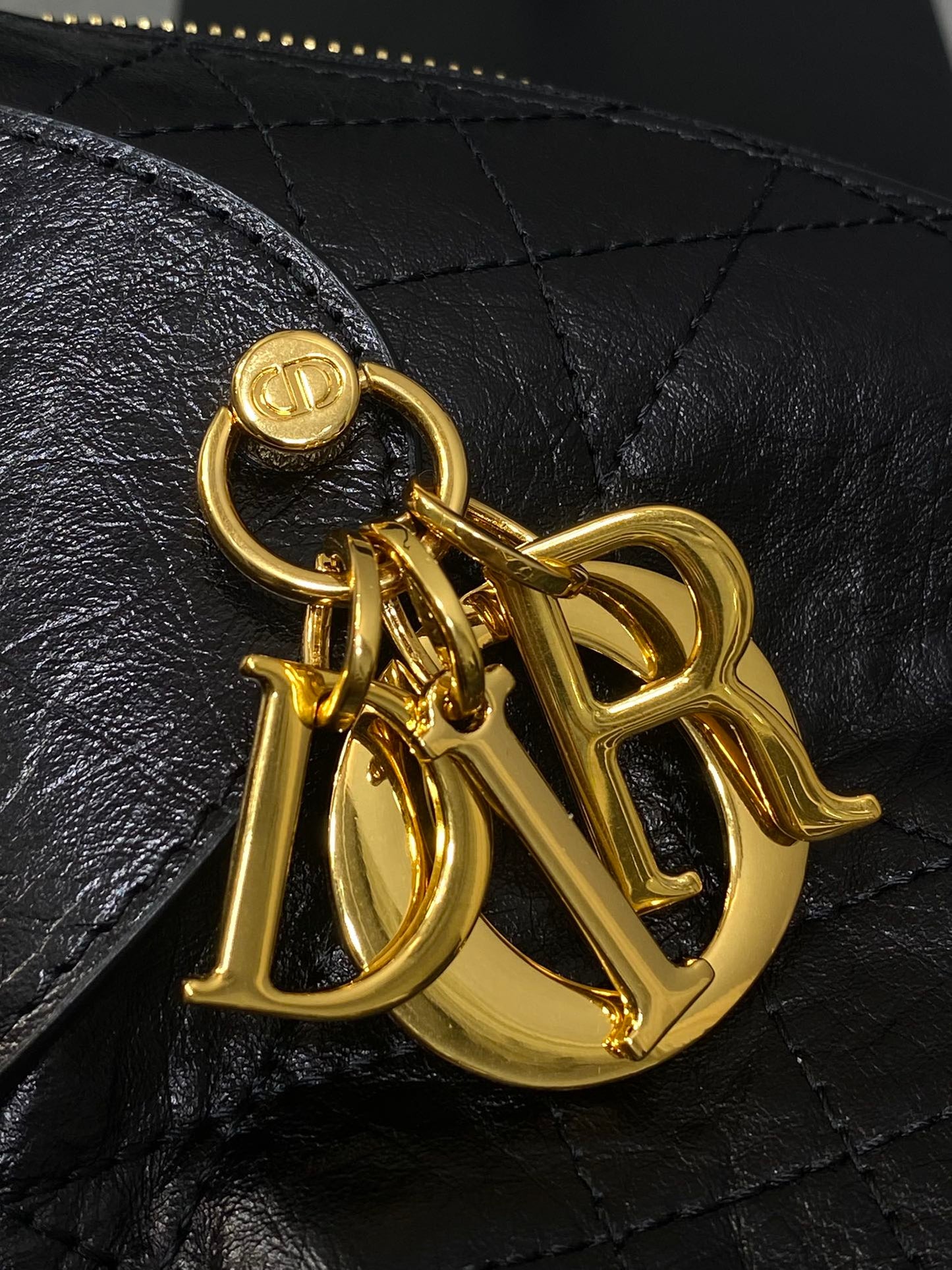 CD VOYAGE handbag 28 Black Crinkled Calfskin mysite