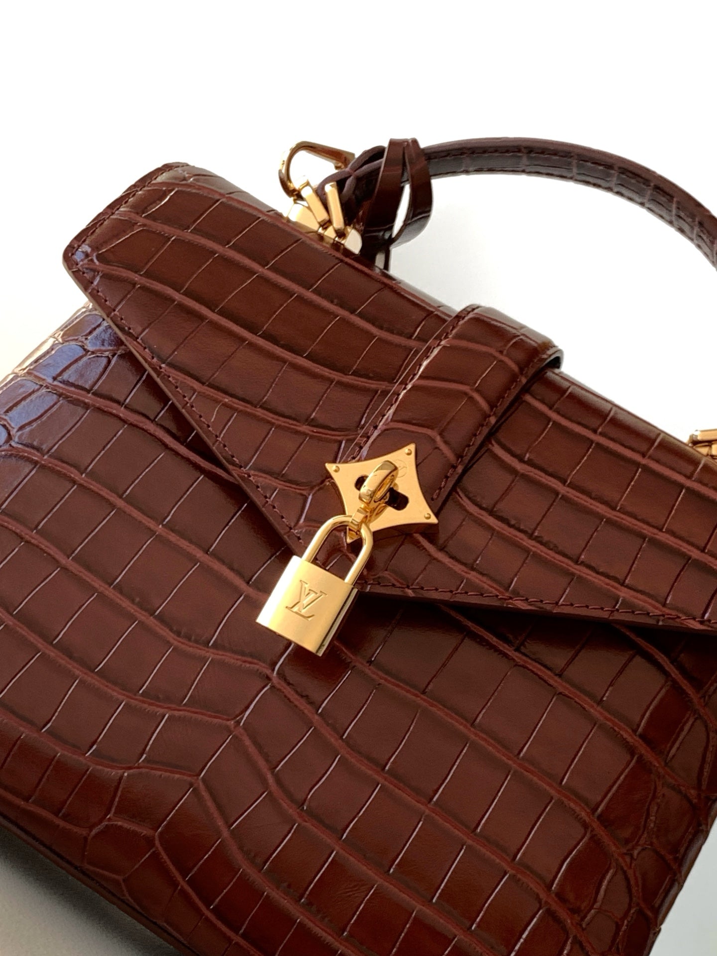 LV 25s Rose Des Vents Handbag 27cm Burgundy Crocodile GHW mysite