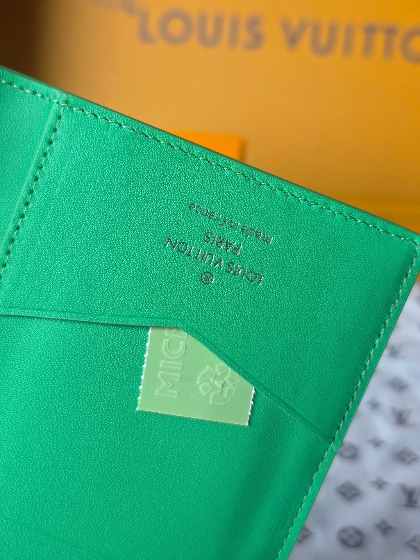 LV M25992 Pocket Organizer Wallet Bamboo Green Taurillon Monogram leather mysite