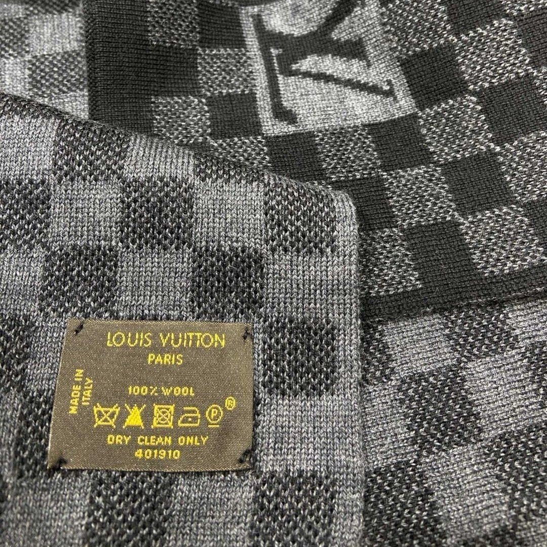 PETIT DAMIER SCARF 170 CM IN BLACK CASHMERE 390784 mysite